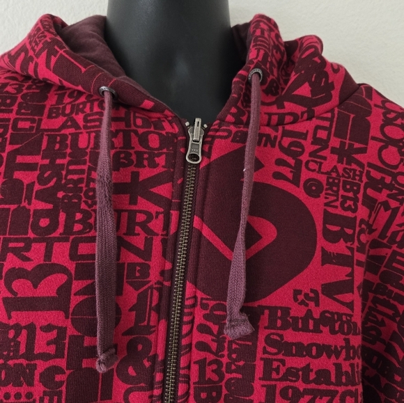 Burton Rare Mens Hoodie Reversible Full Zip Size Large Relaxed Fit Y2K Baggy - Picture 3 of 16